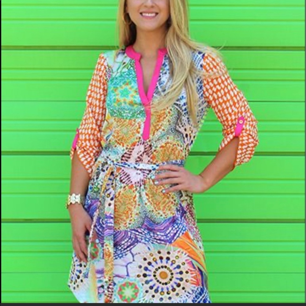 UNCLE FRANK multi media print Dress sz small